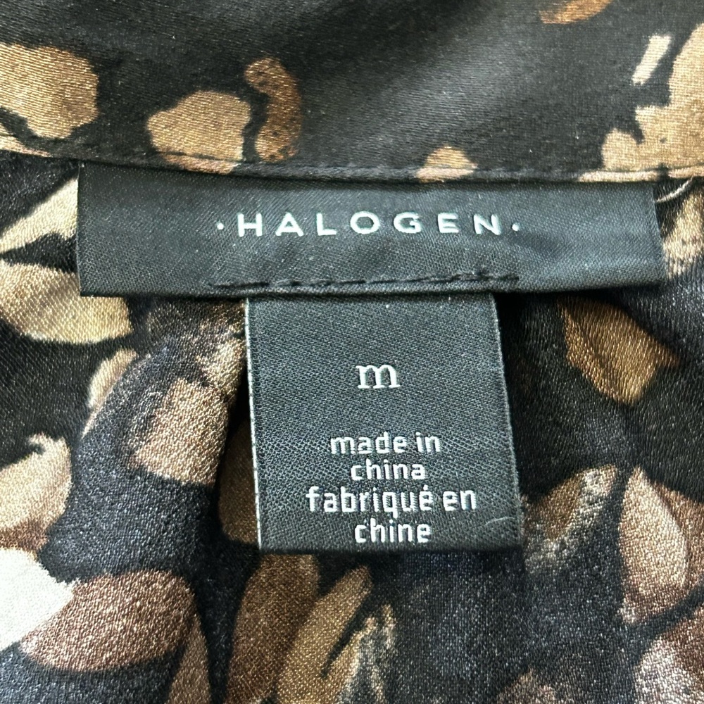 Halogen Black And Brown Button Down Blouse With N… - image 7